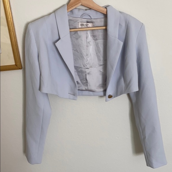 House of CB Blue Cropped Blazer - Picture 3 of 5